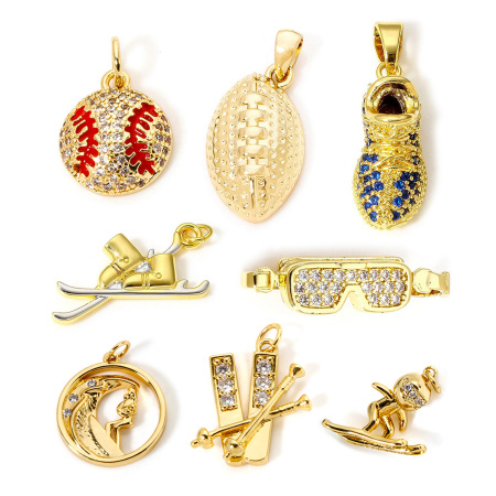 1 Pièce Breloques en Laiton Chaussures Plaqué Or Véritable 18K