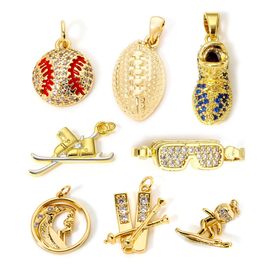 Picture of Brass Charms 18K Real Gold Plated Shoes