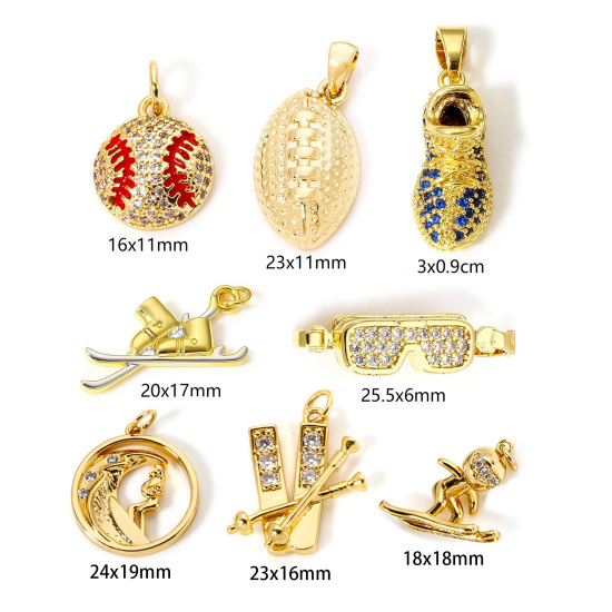 Picture of Brass Charms 18K Real Gold Plated Shoes