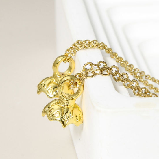 Immagine di 1 Pz Ottone Connettore Ciondolo Perla Bail Pin Cap 18K Vero Oro Placcato