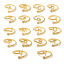 Picture of Eco-friendly Vacuum Plating Simple & Casual Stylish 18K Real Gold Plated 304 Stainless Steel & Rhinestone Open Adjustable Capital Alphabet/ Letter Message " A-Z " Rings For Women Birthday