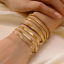 Bild von 1 Strang Umweltfreundliche Vakuumbeschichtung Stilvoll Einfach 18K Echtgold plattiert 304 Edelstahl Schlangenkette Kette Armband Für Frauen Party