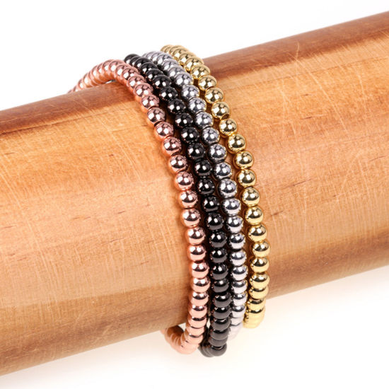Picture of Eco-friendly Vacuum Plating Simple & Casual Ins Style Multicolor Copper Elastic Dainty Bracelets Delicate Bracelets Beaded Bracelet Unisex Party
