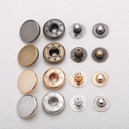 Picture of Brass Metal Snap Fastener Buttons Multicolor Round