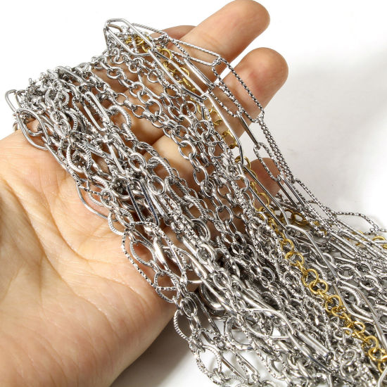 1 メートル エコフレンドリー 真空メッキ 304ステンレス鋼 デザインチェーン手作り DIY ジュエリーアクセサリー作りのパーツ プラチナメッキ の画像