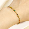 Picture of Eco-friendly Vacuum Plating 304 Stainless Steel Handmade Link Chain Bracelets 18K Gold Plated Rhombus Double-sided Enamel 17.5cm(6 7/8") long