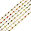 Picture of 1 M Vacuum Plating 304 Stainless Steel Valentine's Day Double-sided Enamel Handmade Link Chain For Handmade DIY Jewelry Making Findings Heart 18K Gold Plated 5mm