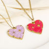 Picture of 304 Stainless Steel Galaxy Charms Gold Plated Multicolor Round Heart Enamel