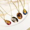 Picture of 304 Stainless Steel & Stone Style Of Royal Court Character Charms Gold Plated Multicolor Oval Carved Pattern Enamel