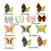 Bild von 1 Stück 304 Edelstahl Insekt Charms Schmetterling Vergoldet Bunt Emaille Transparent Strass