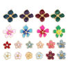 Immagine di 1 Pz 304 Acciaio Inossidabile Stile Pastorale Charms Fiore Oro Placcato Multicolore Smalto