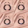 Picture of Natural Obsidian Glow In The Dark Adjustable Dainty Bracelets Delicate Bracelets Beaded Bracelet Round 30cm(11 6/8") long - 18cm(7 1/8") long