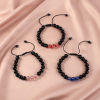 Picture of Natural Obsidian Glow In The Dark Adjustable Dainty Bracelets Delicate Bracelets Beaded Bracelet Round 30cm(11 6/8") long - 18cm(7 1/8") long