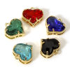 Picture of Brass & Glass Valentine's Day Charms Gold Plated Multicolor Heart 12mm x 12mm