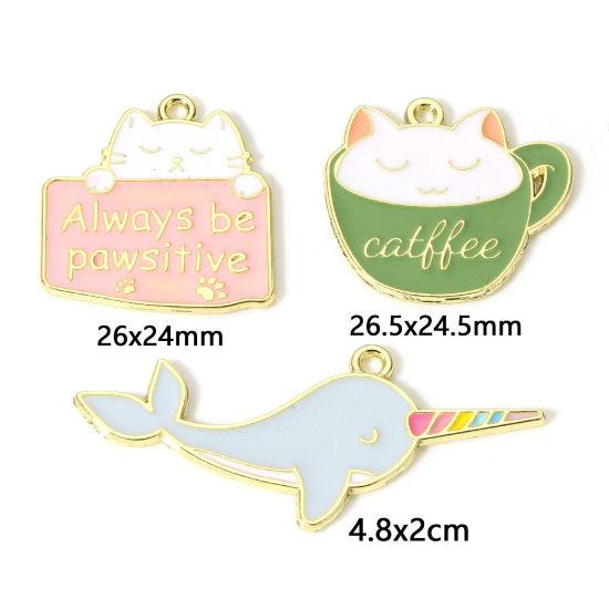 Picture of Zinc Based Alloy Charms Gold Plated Enamel