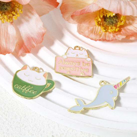 Picture of Zinc Based Alloy Charms Gold Plated Enamel