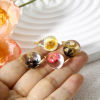 Image de 2 Pcs Breloques en Résine & Fleurs Séchées Goutte d'Eau 3D Multicolore 21mm x 13mm