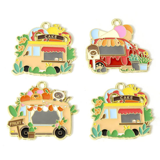 Picture of Zinc Based Alloy Pendants Gold Plated Bus Enamel