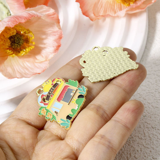 Picture of Zinc Based Alloy Pendants Gold Plated Bus Enamel