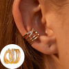 Imagen de 1 Unidad Cobre Estilo Ins Pendientes con Clip Sin Perforaciones Multicolor Forma de X Transparente Rhinestone