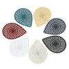Picture of Iron Based Alloy Filigree Stamping Charms Multicolor Drop Painted 29mm x 22mm