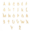 Image de 2 Pcs Breloques Respectueux de la Nature en Laiton Plaqué Or Véritable 18K Alphabet Majuscule Lettre Initiale Message " A-Z "