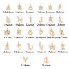Picture of Eco-friendly Brass Charms 18K Real Gold Plated Capital Alphabet Initial Letter Message " A-Z " Micro Pave Clear Cubic Zirconia