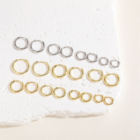 Picture of Eco-friendly Vacuum Plating Exquisite Simple Real Gold Plated Copper Circle Ring Hoop Earrings For Women Graduation
