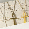Picture of Zinc Based Alloy Religious Pendants Multicolor Ankh Egyptian Cross 5.4cm x 2.8cm
