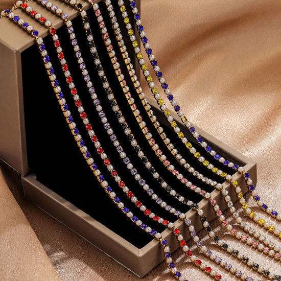 Picture of Eco-friendly Vacuum Plating 304 Stainless Steel Cup Chain For Handmade DIY Jewelry Making Findings 18K Gold Plated Acrylic Imitation Pearl
