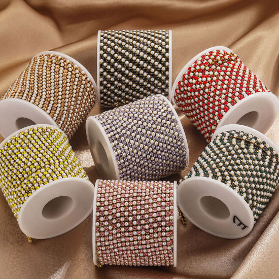 Picture of Eco-friendly Vacuum Plating 304 Stainless Steel Cup Chain For Handmade DIY Jewelry Making Findings 18K Gold Plated Acrylic Imitation Pearl