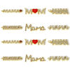 Picture of Brass Mother's Day Connectors Charms Pendants 18K Real Gold Plated Micro Pave Clear Cubic Zirconia