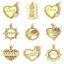 Picture of Brass Mother's Day Charms 18K Real Gold Plated Micro Pave