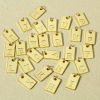Picture of Brass Charms 18K Real Gold Plated Rectangle Initial Alphabet/ Capital Letter Message " A-Z " 19mm x 10mm