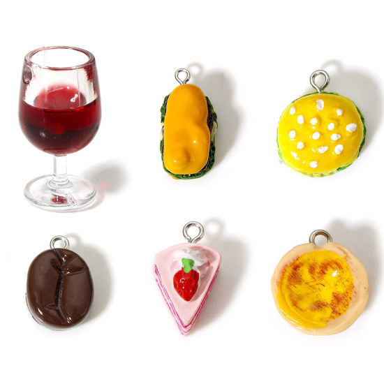 Picture of Resin Charms Food Silver Tone Multicolor 3D