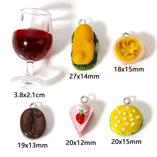 Picture of Resin Charms Food Silver Tone Multicolor 3D
