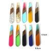 Imagen de 5 Unidades Resina de Efecto Madera Colgantes Multicolor Gota 4.4cm x 0.8cm