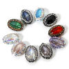 Picture of Glass Beads For DIY Jewelry Making Oval Multicolor Rhinestone About 17mm x 12mm, Hole: Approx 0.5mm