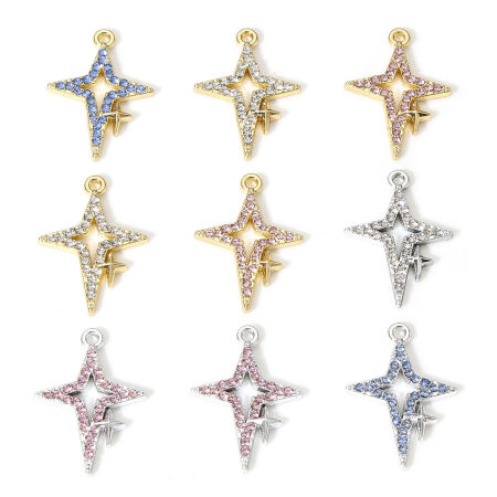 Immagine di 10 Pz Lega di Zinco Galassia Charms Multicolore Stella Micro Spianare 23mm x 16mm