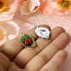 Picture of Zinc Based Alloy Insect Charms Multicolor Leaf Ladybird Enamel 22mm x 14mm