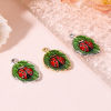 Picture of Zinc Based Alloy Insect Charms Multicolor Leaf Ladybird Enamel 22mm x 14mm