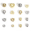 Picture of Brass Simple Beads For DIY Jewelry Making Real Gold Plated Triangle Clear Rhinestone