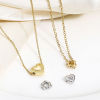 Picture of Brass Simple Beads For DIY Jewelry Making Real Gold Plated Triangle Clear Rhinestone