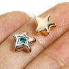 Picture of Brass Stylish Beads For DIY Jewelry Making Real Gold Plated Pentagram Star Multicolor Rhinestone