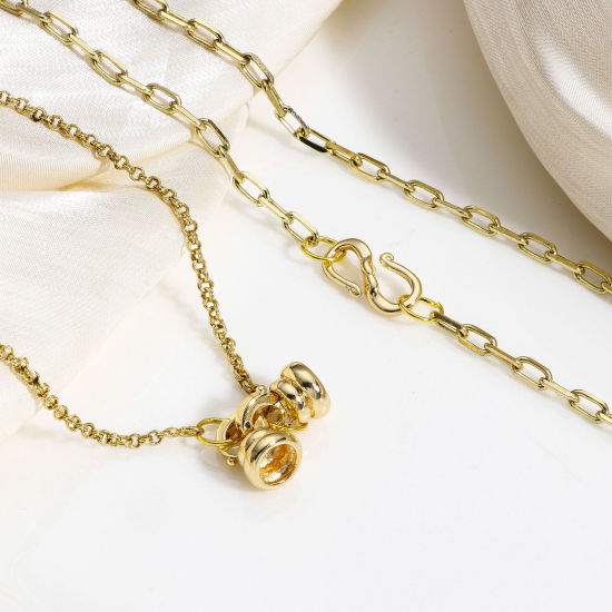 Immagine di 1 Pz Ottone Fermaglio Intrecciato Rosa Vero Oro Placcato