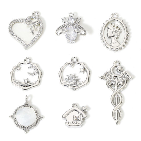 Immagine di 1 Pz Ottone Charms Vero Platino Placcato