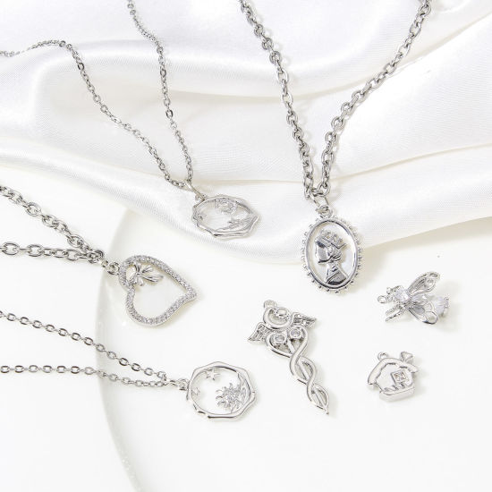 Immagine di 1 Pz Ottone Charms Vero Platino Placcato