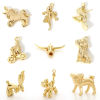 Picture of Brass Charms 18K Real Gold Plated Animal 3D
