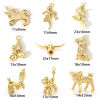 Picture of Brass Charms 18K Real Gold Plated Animal 3D