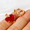 Image de 1 Pièce Pendentif Breloque La Saint Valentin en Laiton Cœur Plaqué Or Véritable 18K à Zircone Cubique Multicolore 20mm x 14mm